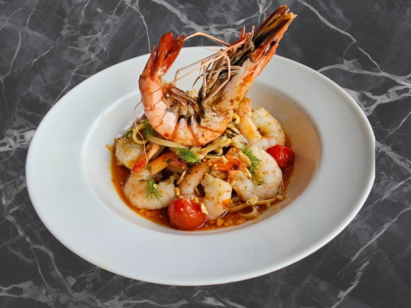 블랙타이거 새우 오일파스타